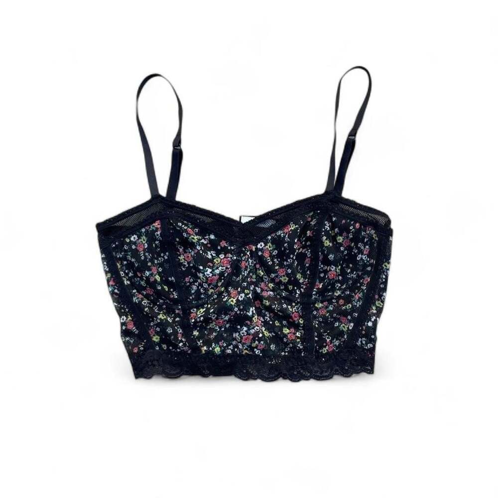 Kimchi Blue Y2K Floral Bustier Crop Top Small